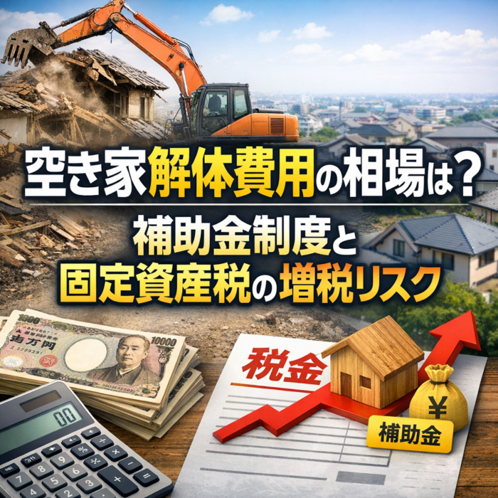 空き家解体費用の相場は？補助金制度と固定資産税の増税リスク