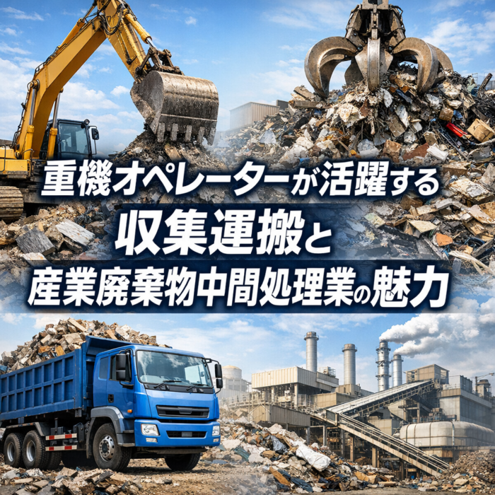 重機オペレーターが活躍する収集運搬と産業廃棄物中間処理業の魅力