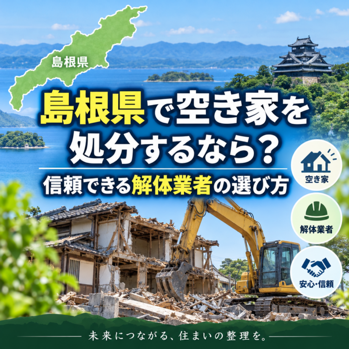 島根県で空き家を処分するなら？信頼できる解体業者の選び方